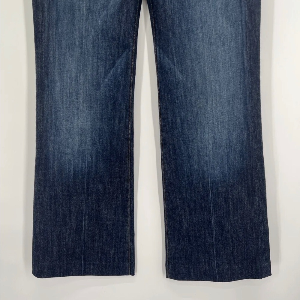 7 For All Mankind Womens Jeans Size 28 Dojo Flare Leg Blue Dark. Inseam is 31.5